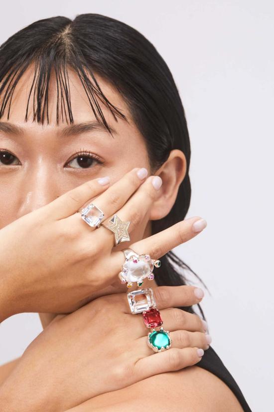  몬도 몬도 반지 Mondo Mondo 슈퍼디바 링 오존/크리스탈/멀티 - MONDO MONDO