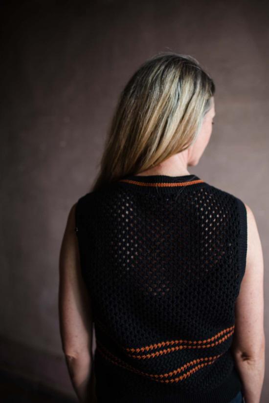  리던 코트 리/던 크로셰 니트 메시 조끼 - RE/DONE