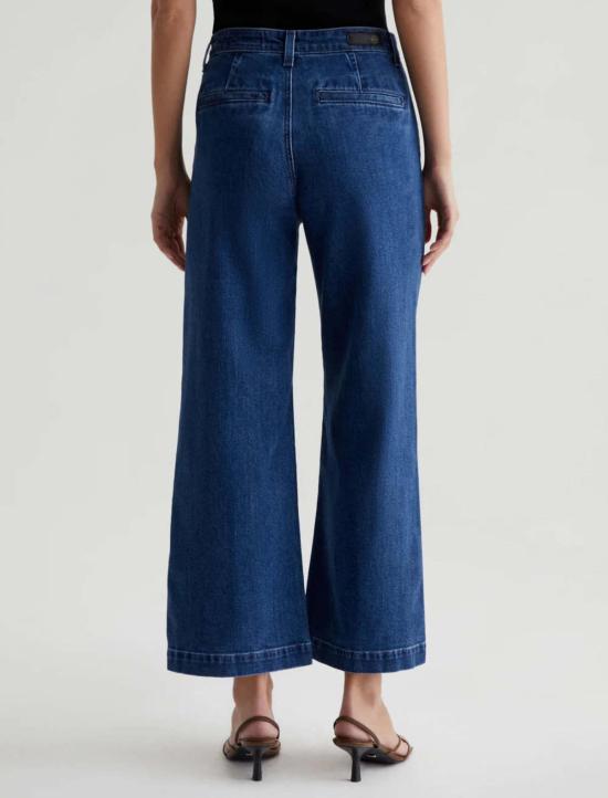  아드리아노 골드슈미드 데님 팬츠 Ag Jeans Daneel 하이 라이즈 와이드 레그 크롭 진 미드소마 - ADRIANO GOLDSCHMIED