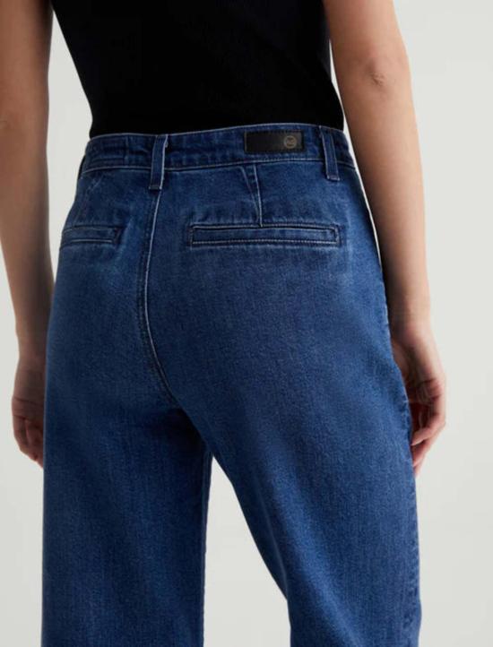  아드리아노 골드슈미드 데님 팬츠 Ag Jeans Daneel 하이 라이즈 와이드 레그 크롭 진 미드소마 - ADRIANO GOLDSCHMIED