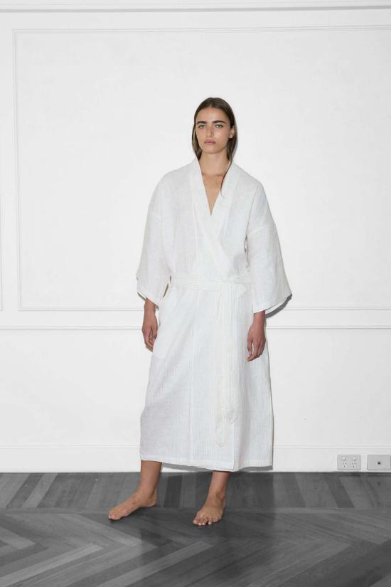  데이지 스튜디오 라운지 웨어 02 로브 리넨 스토리 스트라이프