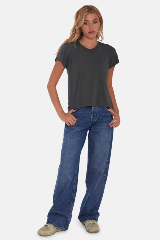  더 타일 클럽 반팔 티셔츠 타일 클럽 베베 럭스 티셔츠 다크 그린 - THE TILE CLUB