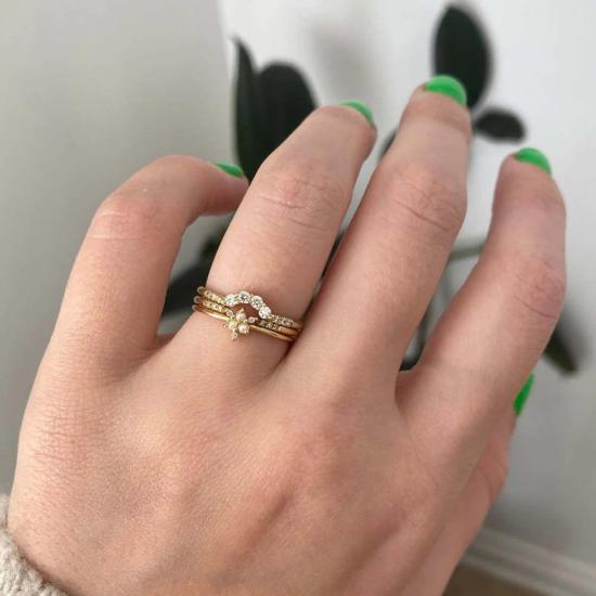  제니 권 디자인스 반지 제니 권 디자인 진주 다이아몬드 스노우플레이크 링 멀티 - JENNIE KWON DESIGNS