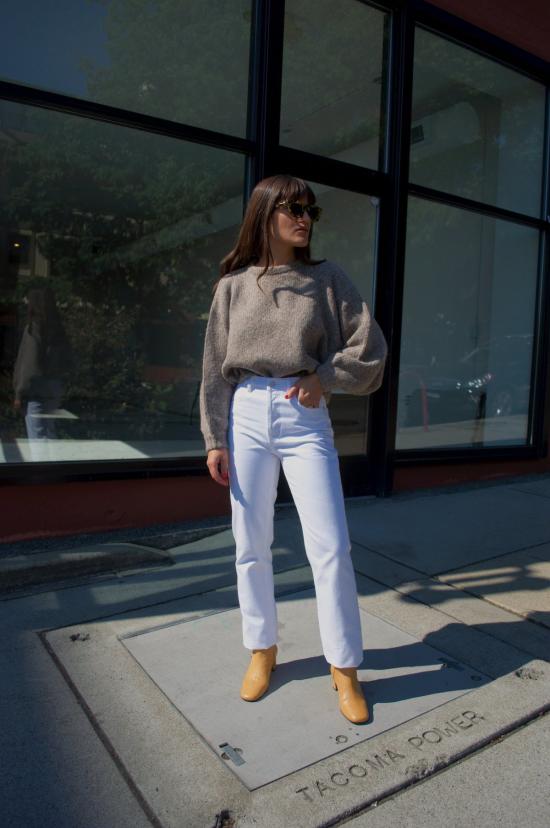  롤라스 데님 팬츠 클래식 스트레이트 진 화이트