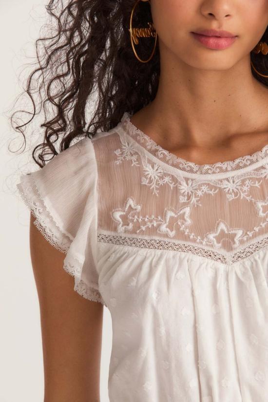  러브쉐이크팬시 숏 원피스 러브 쉑 팬시 반스 드레스 화이트 - LOVESHACKFANCY