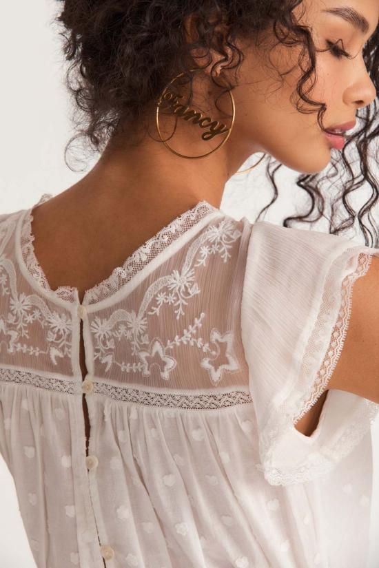  러브쉐이크팬시 숏 원피스 러브 쉑 팬시 반스 드레스 화이트 - LOVESHACKFANCY