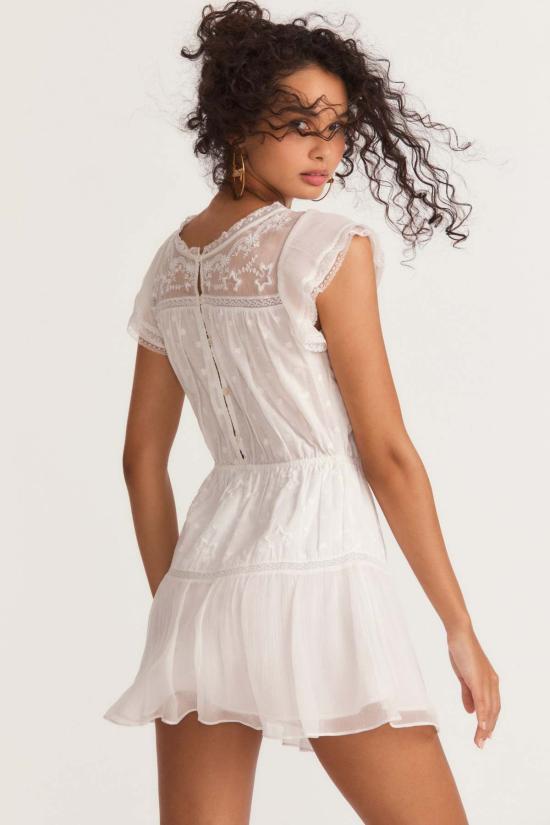  러브쉐이크팬시 숏 원피스 러브 쉑 팬시 반스 드레스 화이트 - LOVESHACKFANCY