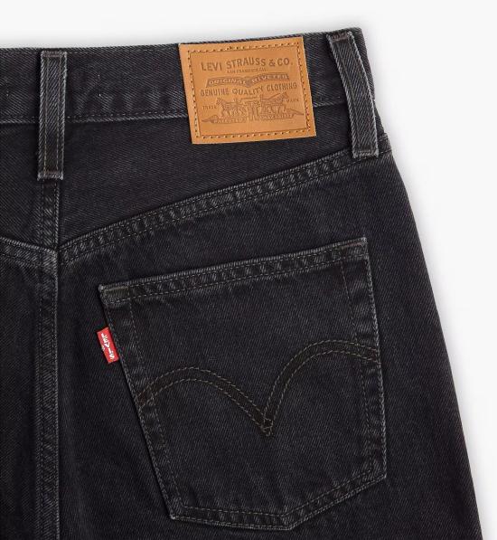  리바이스 데님 팬츠 립케이지 립케이지 와이드 레그 로지 포지 블랙 - LEVI'S