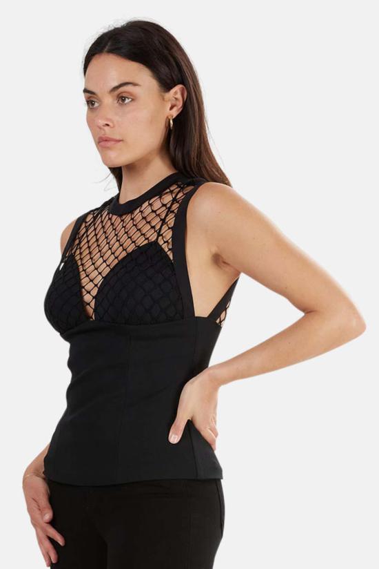  라펠라 블라우스 3C0O5LPD 906312B 0002 BLACK - LA PERLA