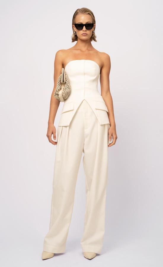  논살란트 레이블 민소매 티셔츠 넌캐럴런트 라벨 페트라 탑 윈터 화이트