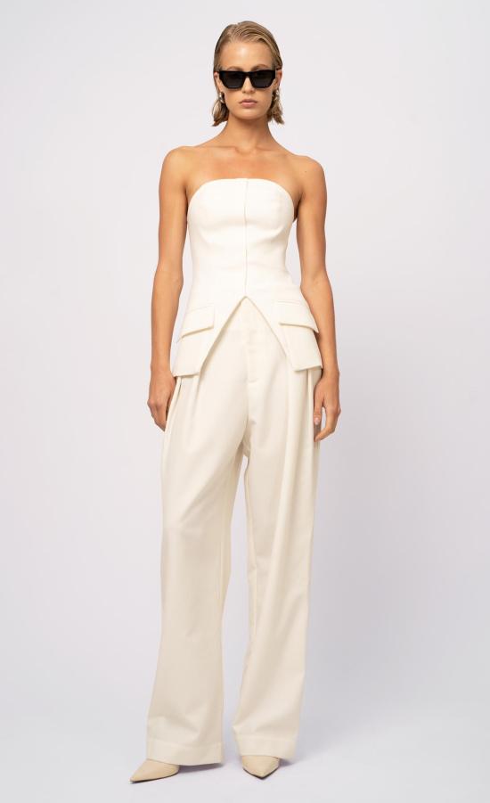  논살란트 레이블 민소매 티셔츠 넌캐럴런트 라벨 페트라 탑 윈터 화이트 - NONCHALANT LABEL