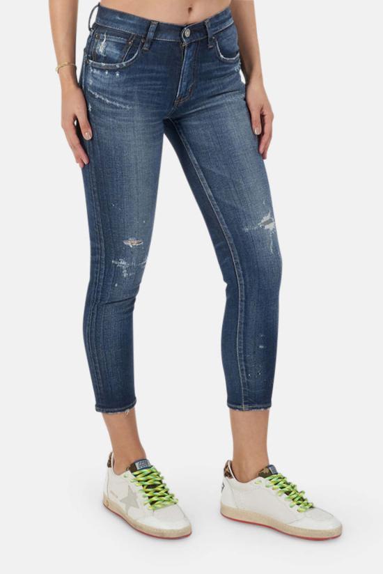  마우지 데님 팬츠 무시 랭커스터 스키니 진 다크 블루 - MOUSSY