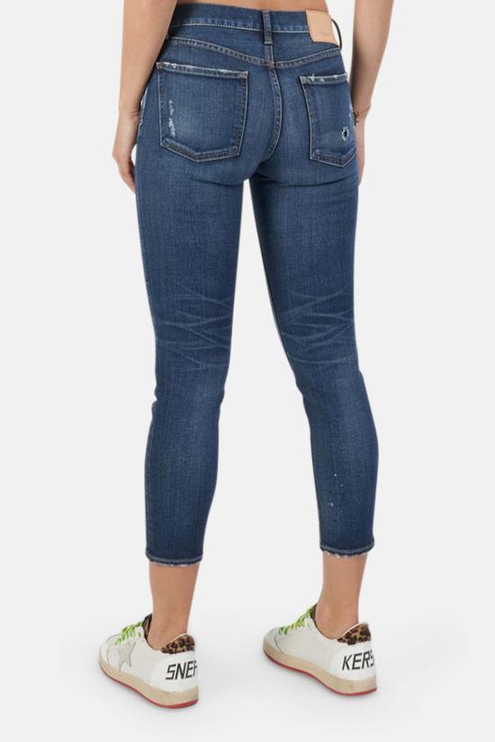  마우지 데님 팬츠 무시 랭커스터 스키니 진 다크 블루 - MOUSSY