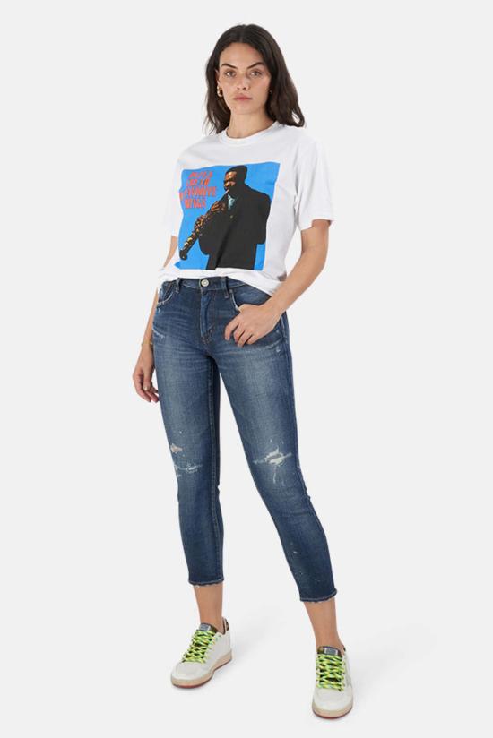  마우지 데님 팬츠 무시 랭커스터 스키니 진 다크 블루 - MOUSSY