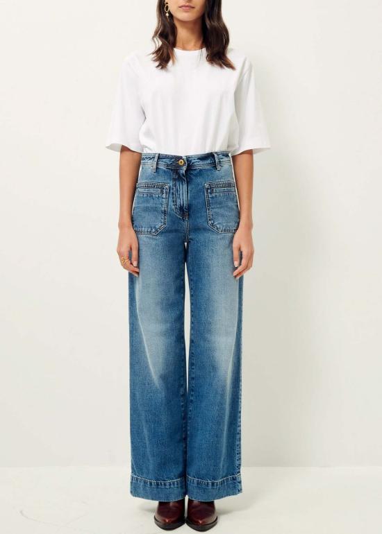  세순 데님 팬츠 세선 조니 오 하이 라이즈 데님 빈티지 블루 - SESSUN