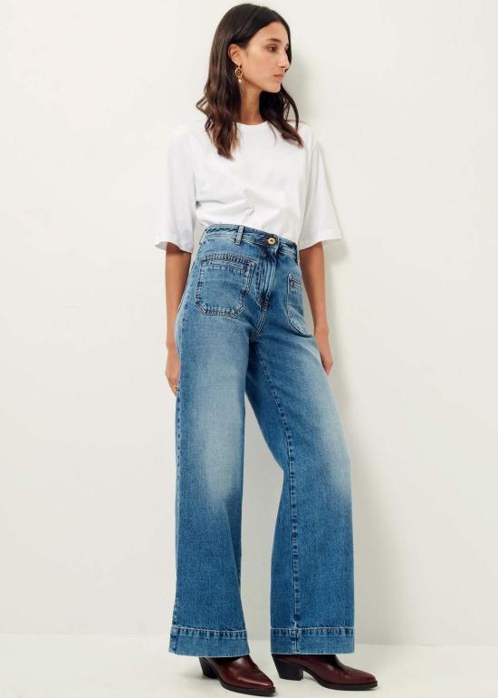  세순 데님 팬츠 세선 조니 오 하이 라이즈 데님 빈티지 블루 - SESSUN