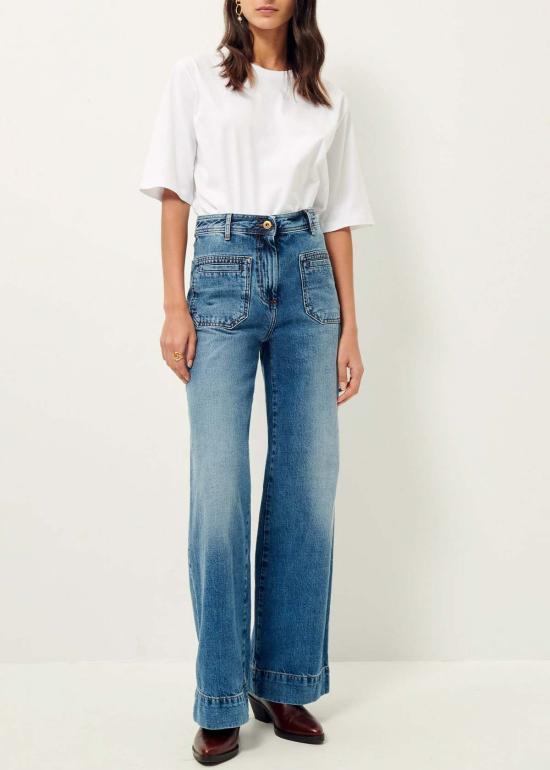  세순 데님 팬츠 세선 조니 오 하이 라이즈 데님 빈티지 블루