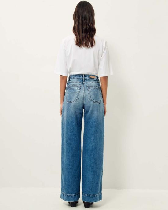  세순 데님 팬츠 세선 조니 오 하이 라이즈 데님 빈티지 블루 - SESSUN