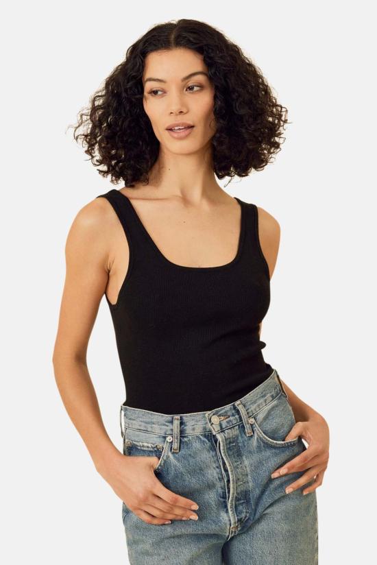  ONE GREY DAY 민소매 티셔츠 원 그레이 데이 홀리 탱크 바디수트 블랙