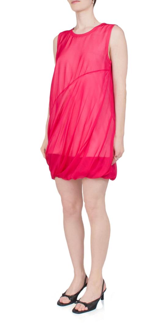  헬무트랭 숏 원피스 헬무트 랭 실크 버블 드레스 퓨시아 - HELMUT LANG