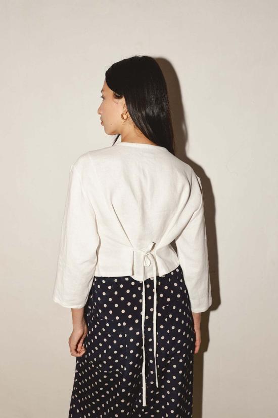  다두라 블라우스 다투라 페이 리넨  화이트 - DATURA