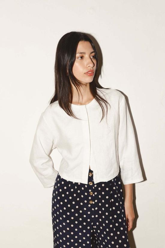  다두라 블라우스 다투라 페이 리넨  화이트 - DATURA