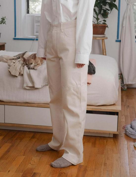  베이스레인지 데님 팬츠 타조 팬츠 무염 - BASERANGE