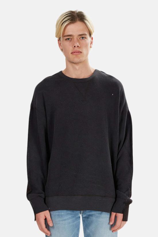  알13 긴팔 티셔츠 R13 투톤 솔기 스웨트셔츠 블랙