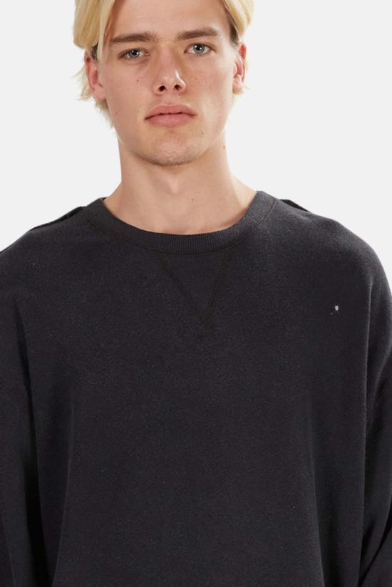  알13 긴팔 티셔츠 R13 투톤 솔기 스웨트셔츠 블랙 - R13