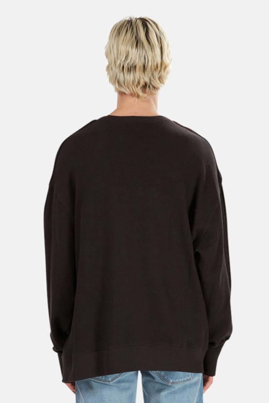  알13 긴팔 티셔츠 R13 투톤 솔기 스웨트셔츠 블랙 - R13