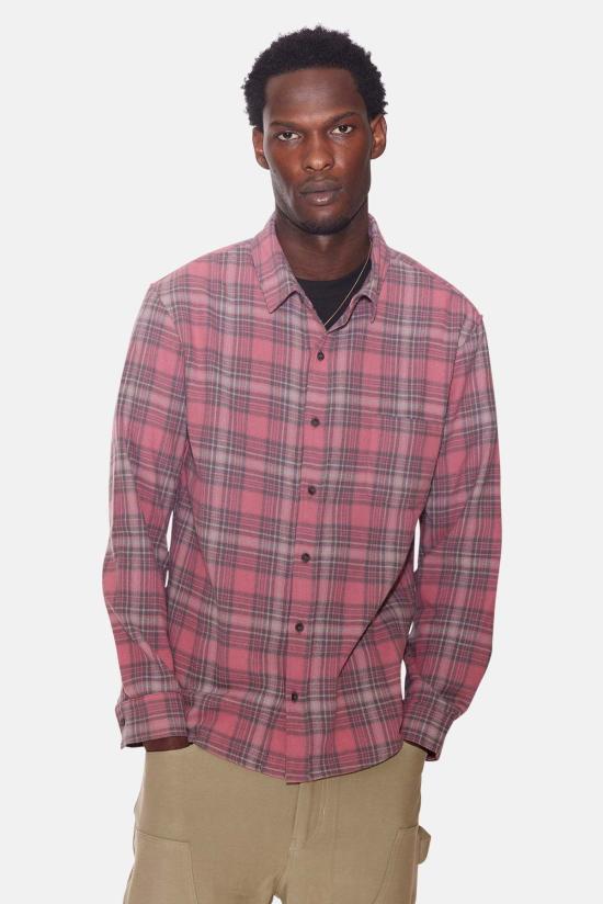  Blue&Cream 긴팔 셔츠 블루&크림 플란넬  핑크 플레드 - BLUE&CREAM