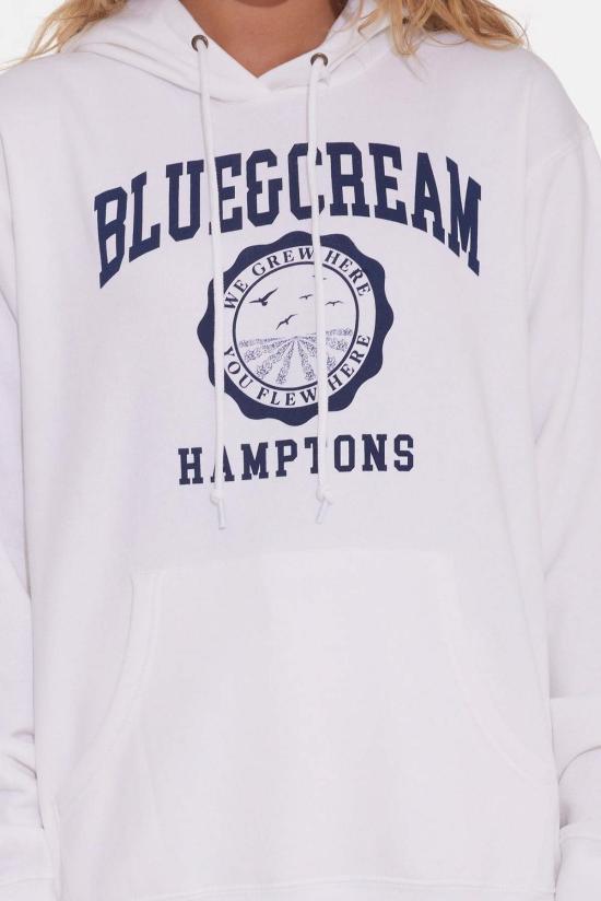  Blue&Cream 터틀넥 블루&크림 햄튼스 위 그류 히어 후드티 화이트 - BLUE&CREAM