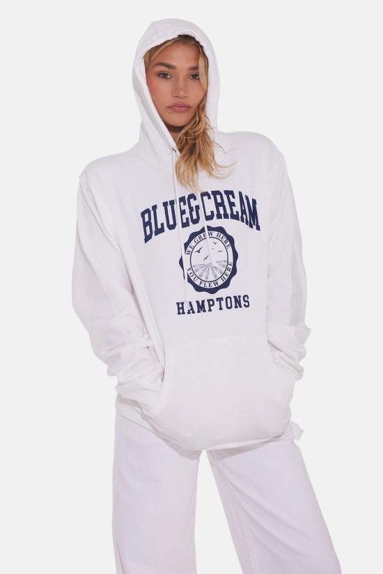  Blue&Cream 터틀넥 블루&크림 햄튼스 위 그류 히어 후드티 화이트 - BLUE&CREAM