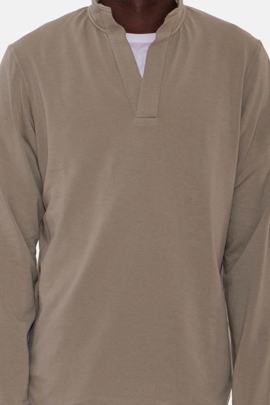  블루&크림 스웨터 메이슨 팝 칼라 풀오버 세이지 - BLUE&CREAM