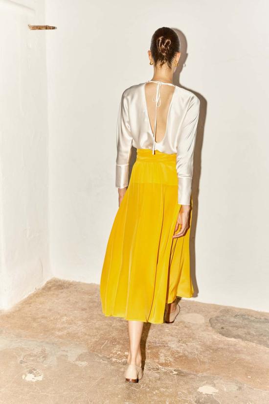  다두라 미디 스커트 다투라 알마 스커트 시트릭 오렌지 - DATURA