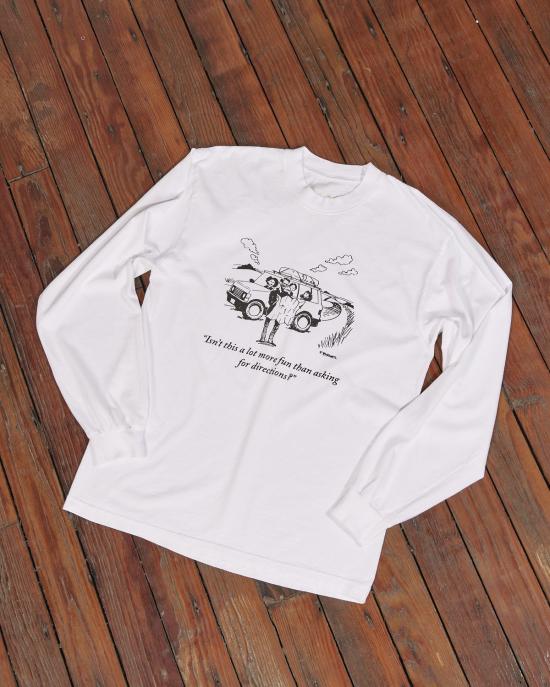  East + West 긴팔 티셔츠 동쪽 + 서쪽 방향 티셔츠 흰색 - OTHER BRANDS