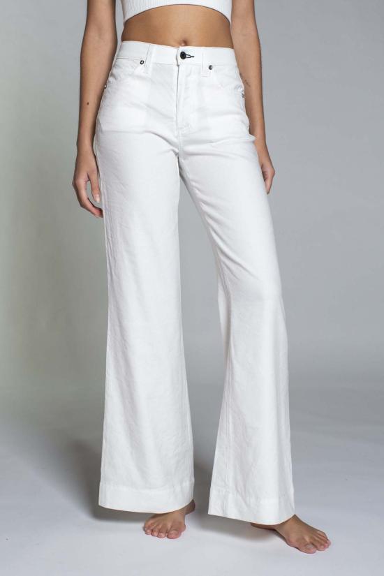  ASKK 뉴욕 스트레이트 팬츠 애스크 나이 주니퍼 와이드 레그 리넨 팬츠 아이보리 - ASKK NY