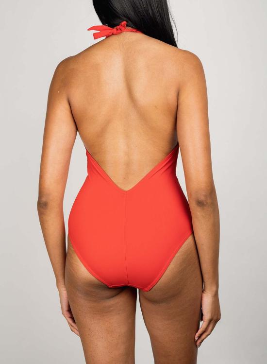  Karla Colletto 원피스 수영복 Basics 플런지 홀터 수영복 라떼 - OTHER BRANDS