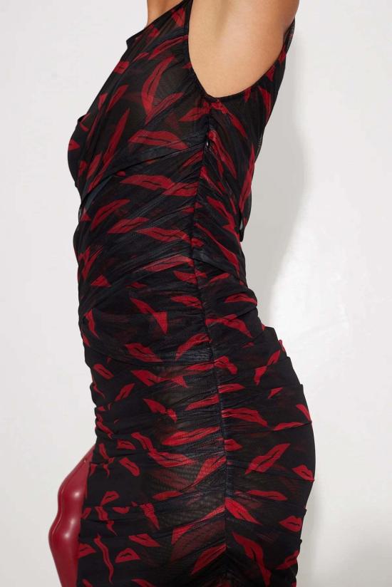  사이먼밀러 롱 원피스 사이먼 밀러 키니 메시 드레스 립 프린트 - SIMONMILLER