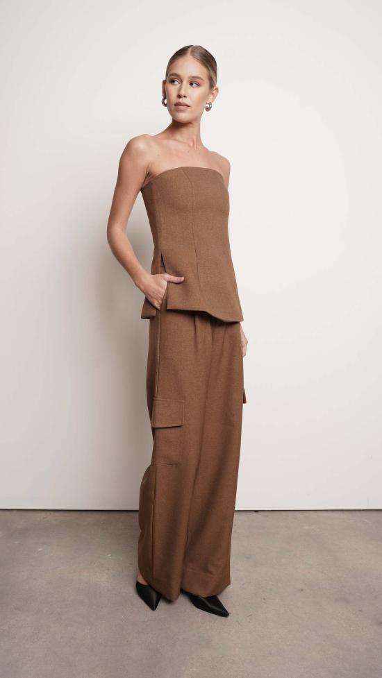  파렌테지 스트레이트 팬츠 파이퍼 팬츠 캐멀 - PARENTEZI