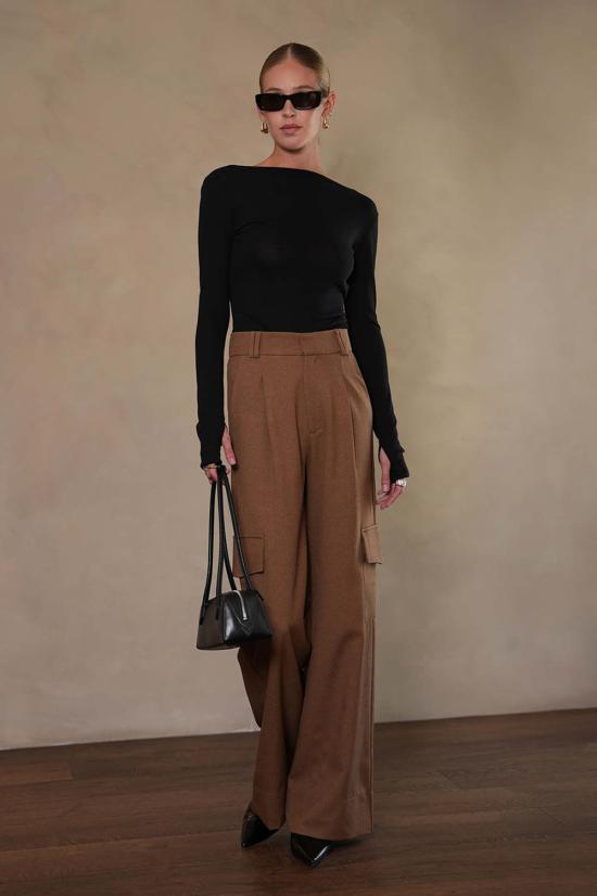  파렌테지 스트레이트 팬츠 파이퍼 팬츠 캐멀