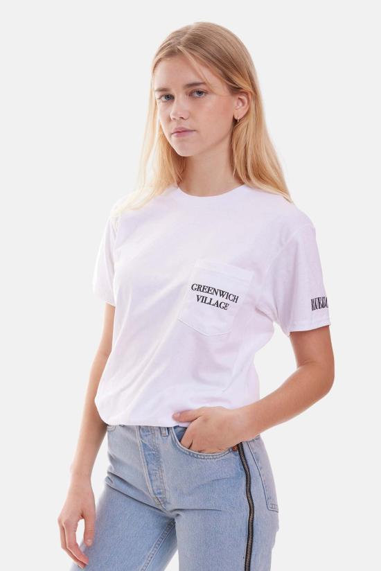  블루&크림 반팔 티셔츠 BNCMFW22 14 WHITE