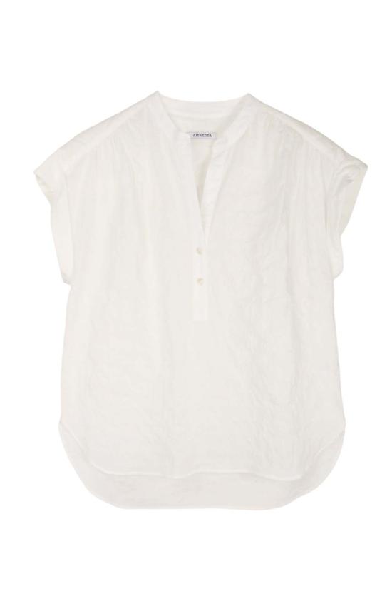  amannna 반팔 티셔츠 아마나 브렌 크링클 탑 화이트