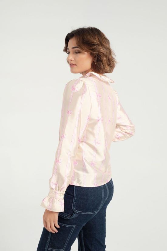  바체바 블라우스 Batsheva 꽃잎  베이지 보우 태피터 - BATSHEVA