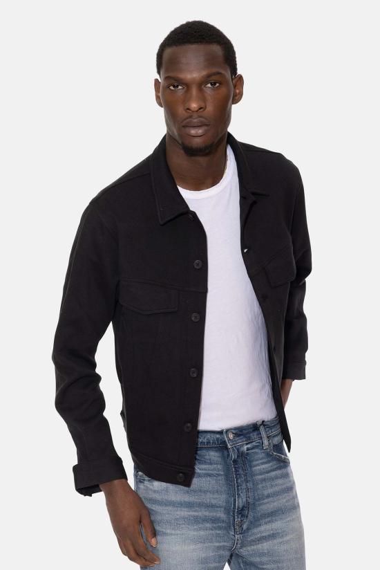  블루&크림 자켓 매드 피케 트러커 재킷 블랙 - BLUE&CREAM