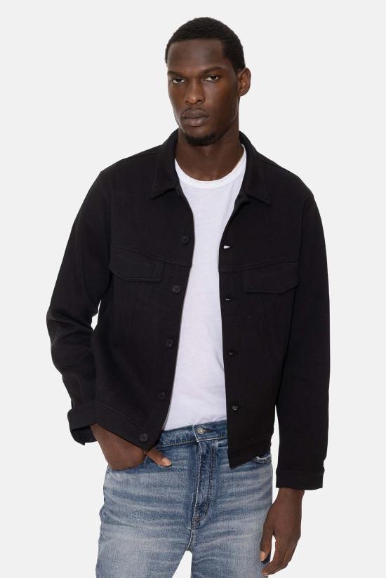  블루&크림 자켓 매드 피케 트러커 재킷 블랙