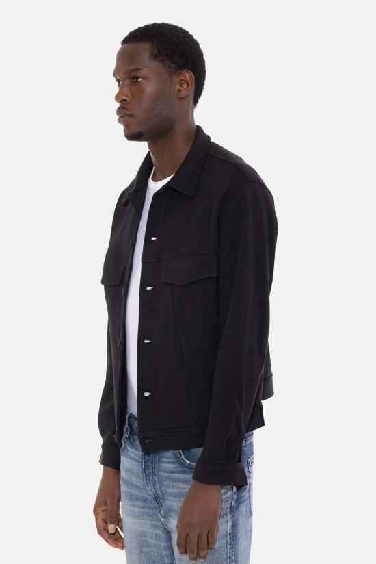  블루&크림 자켓 매드 피케 트러커 재킷 블랙 - BLUE&CREAM