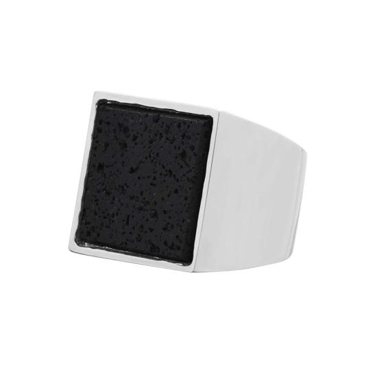  타린 토마스 반지 사무엘 링 스털링 실버/블랙 라바 - TARIN THOMAS