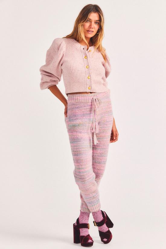  러브쉐이크팬시 스트레이트 팬츠 러브 쉑 팬시 올베라 팬츠 핑크 클라우드 - LOVESHACKFANCY