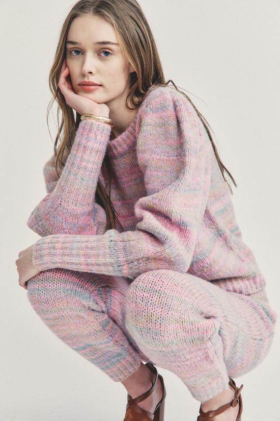  러브쉐이크팬시 스트레이트 팬츠 러브 쉑 팬시 올베라 팬츠 핑크 클라우드 - LOVESHACKFANCY